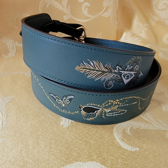 Coach Handbags - Coach x Chelsea Tattoo Green Gold Novelty Strap